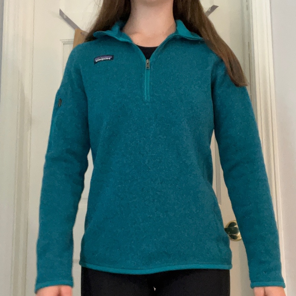 Fleece Lined Teal Patagonia Quarter Zip